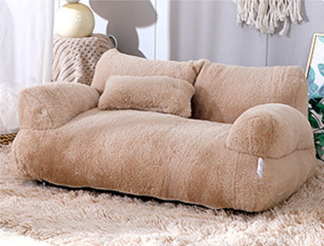Cama de lujo para gatos, perros, sofá, invierno, cálido, nido para gatos, cama para mascotas para perros pequeños y medianos, gatos, cómoda cama de felpa para cachorros, suministros para mascotas