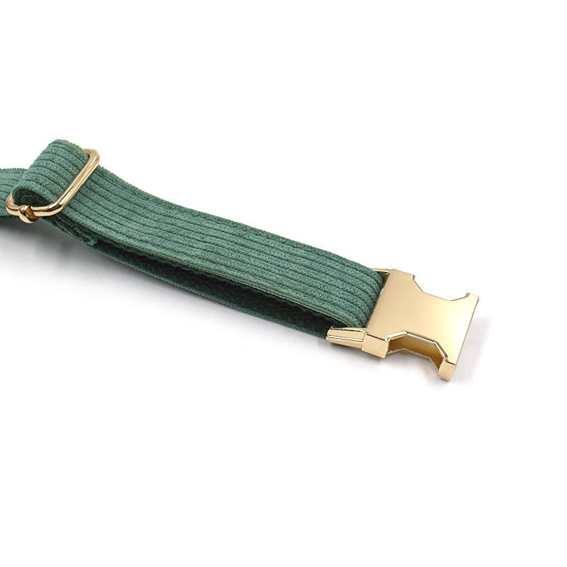 Collar suave de terciopelo verde para perro Duck Poop