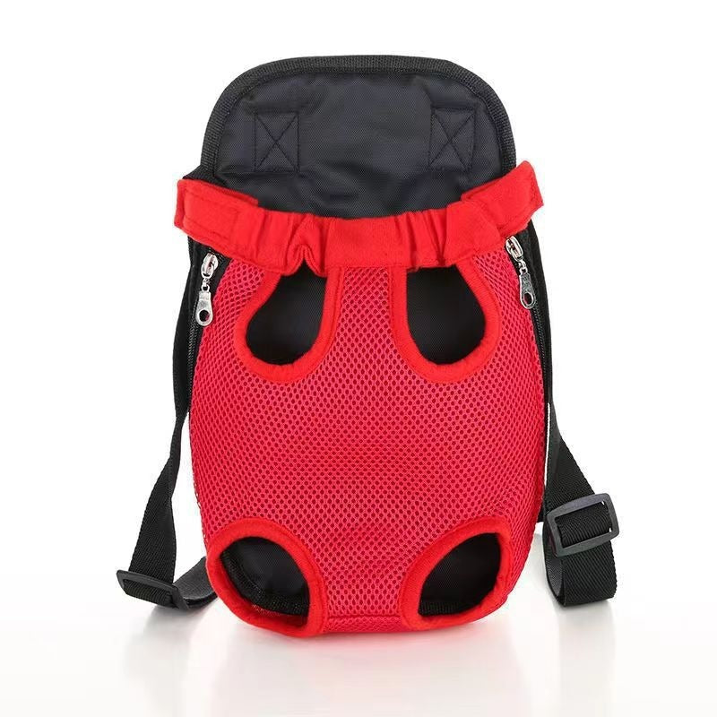 Mochila de transporte para mascotas, bolsa portátil transpirable, transportín frontal ajustable para senderismo, camping, viajes