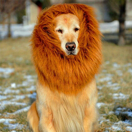 Peluca de melena de león para perros