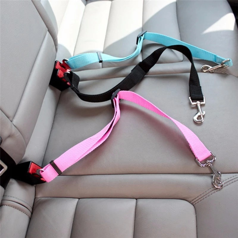 Ajustable para mascotas, gatos, perros, cinturón de asiento de coche, asiento para mascotas, vehículo, arnés para perros, clip de plomo, palanca de seguridad, tracción, collares para perros, accesorios para perros, productos para mascotas
