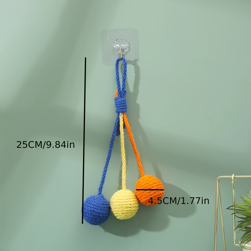 Pelota rascadora de sisal para gatos – Juguete interactivo para morder y rascar en interiores