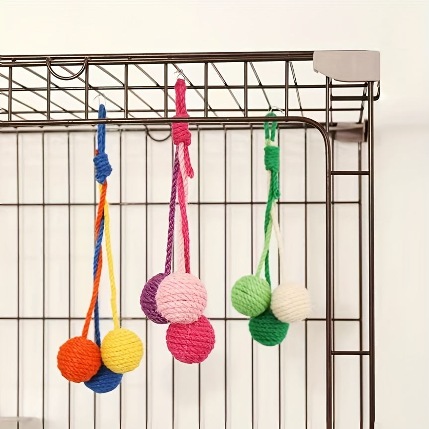 Pelota rascadora de sisal para gatos – Juguete interactivo para morder y rascar en interiores