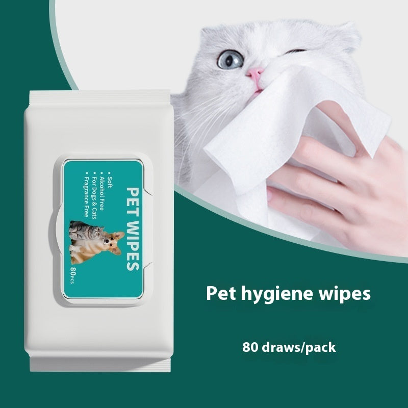 Mascotas 80 toallitas para perros, gatos Toallitas de limpieza desechables desechables