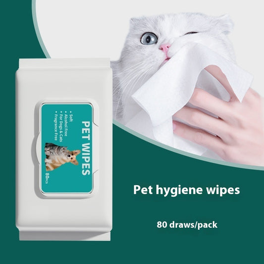 Mascotas 80 toallitas para perros, gatos Toallitas de limpieza desechables desechables