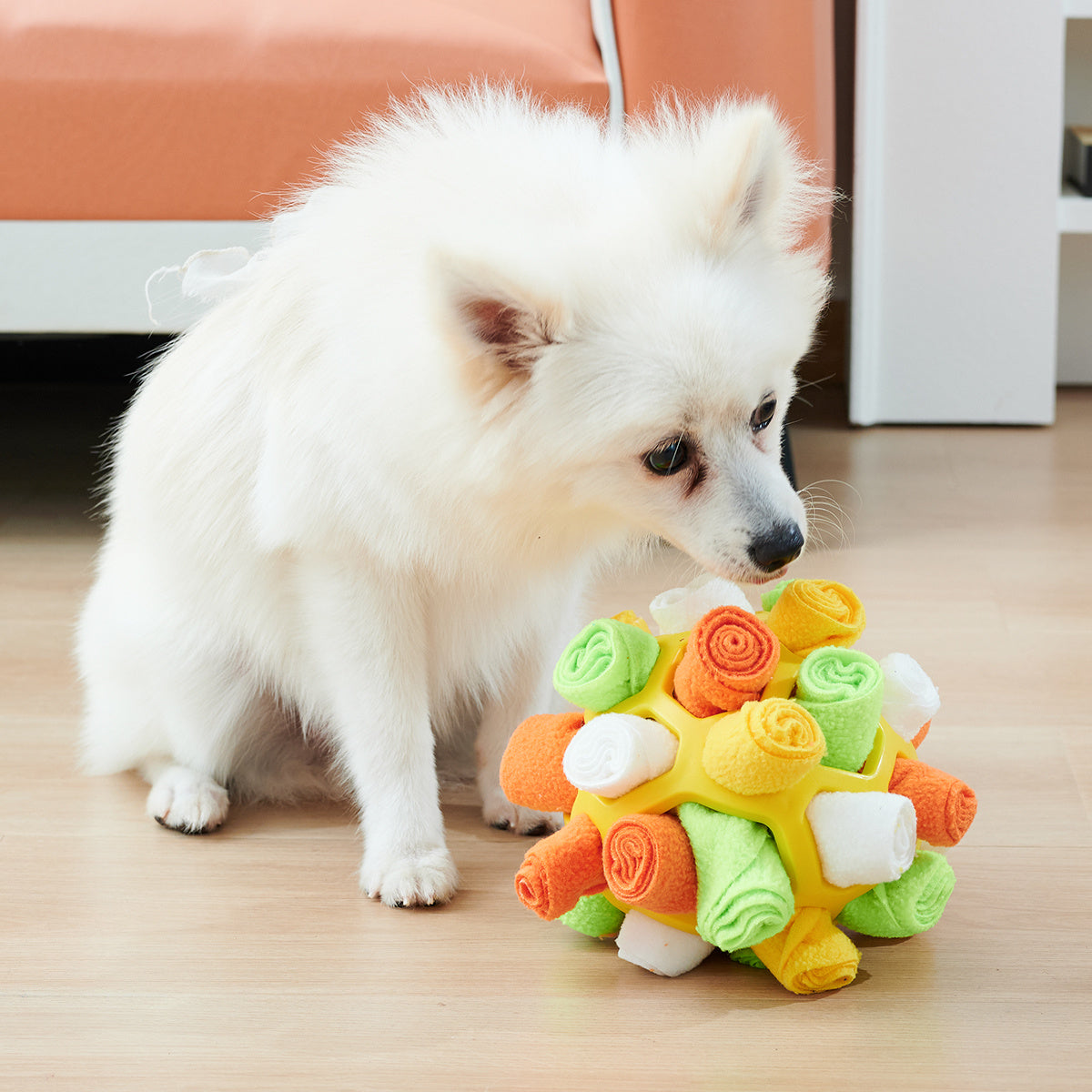 Pelota olfativa interactiva para perros – Juguete de inteligencia plegable, dispensador lento de comida, ideal para entrenamiento y estimulación mental