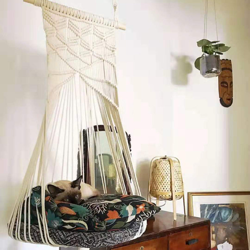 Columpio para mascotas Macrame hecho a mano para cuatro estaciones disponible