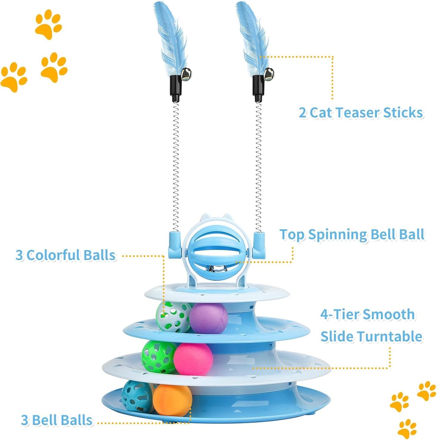 Juguete interactivo tipo rompecabezas con pelota para gatos