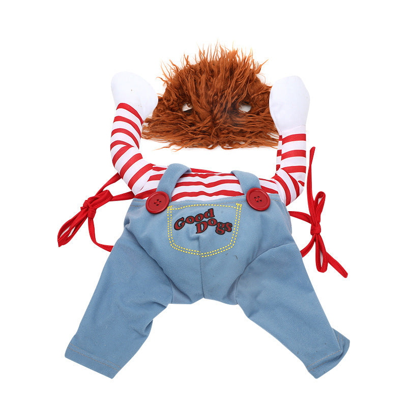 Disfraz de mascota de Halloween, perro, ropa divertida, disfraz de cosplay de perro ajustable, disfraz de miedo, reuniones de fiesta