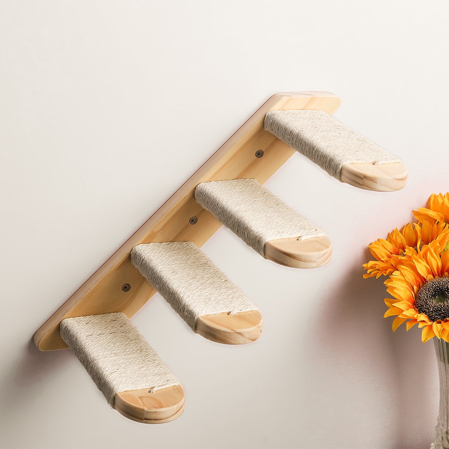 Marco de escalada para gatos de madera de pino Hamaca de pared para gatos Escalera Habitación Espacio Cápsula Juguete para gatos