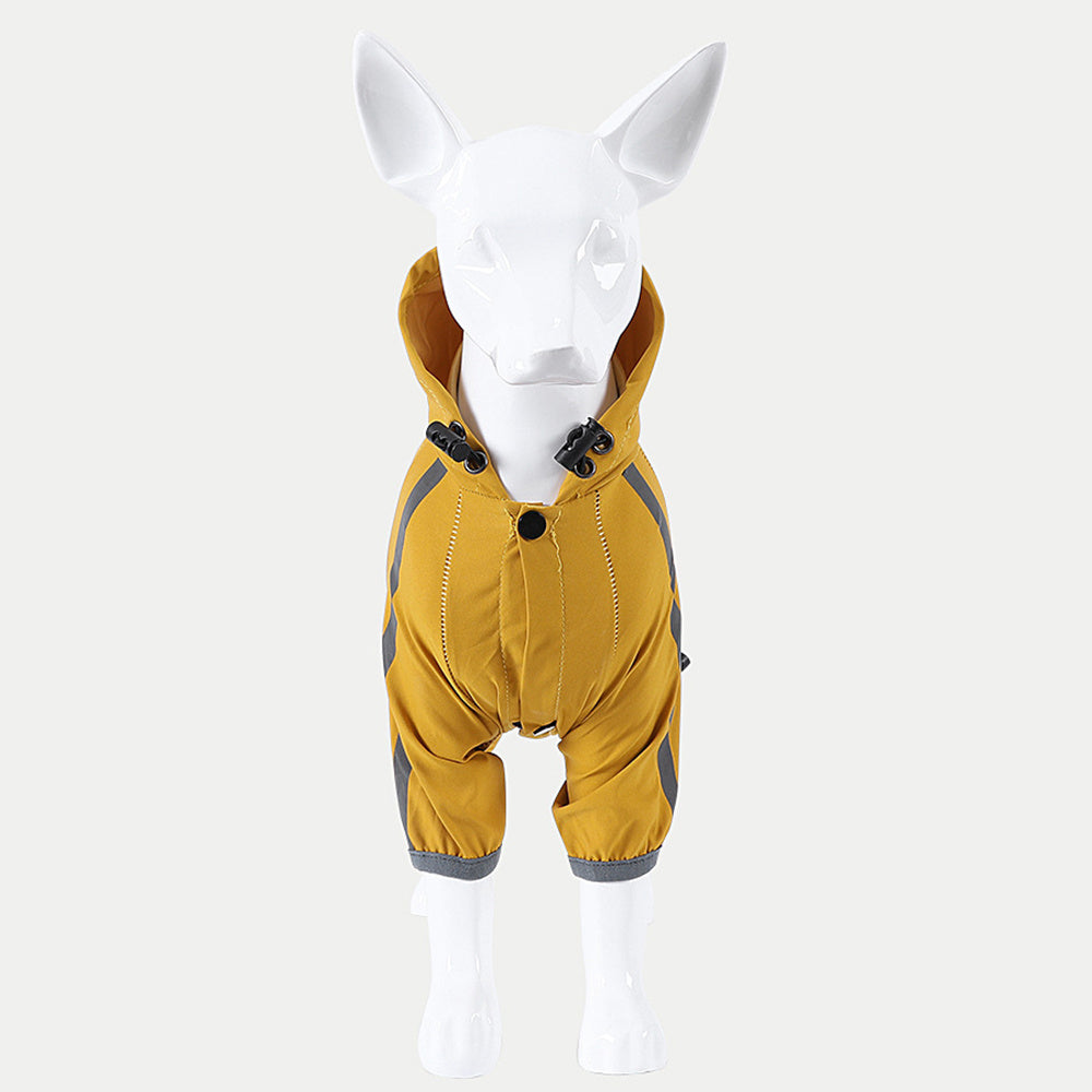 Impermeable reflectante para perros – Chaqueta ligera con capucha y agujero para correa