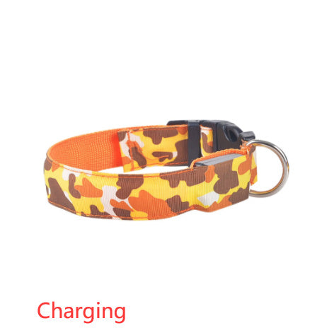 Collar camuflaje luminoso para mascotas, correa