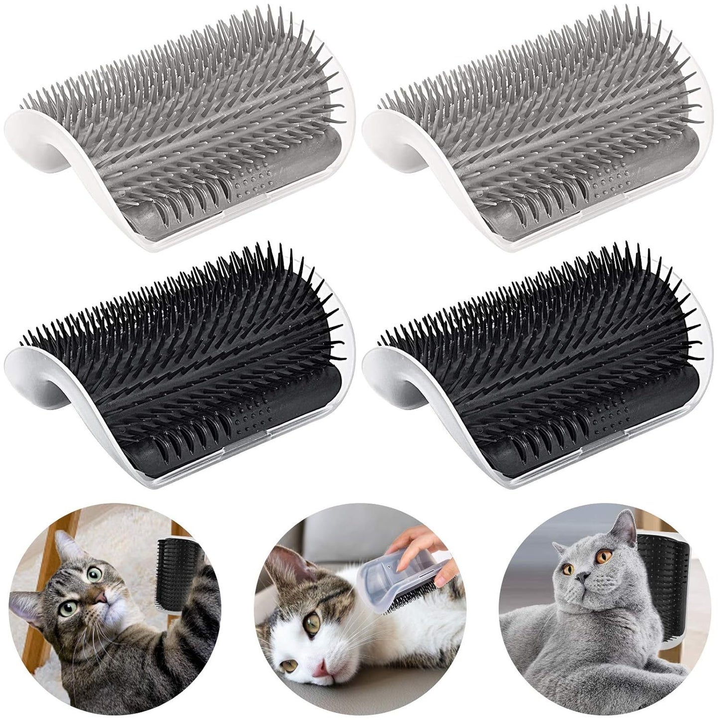 Cepillo de esquina con masajeador suave, ideal para muda de pelo y cepillado diario