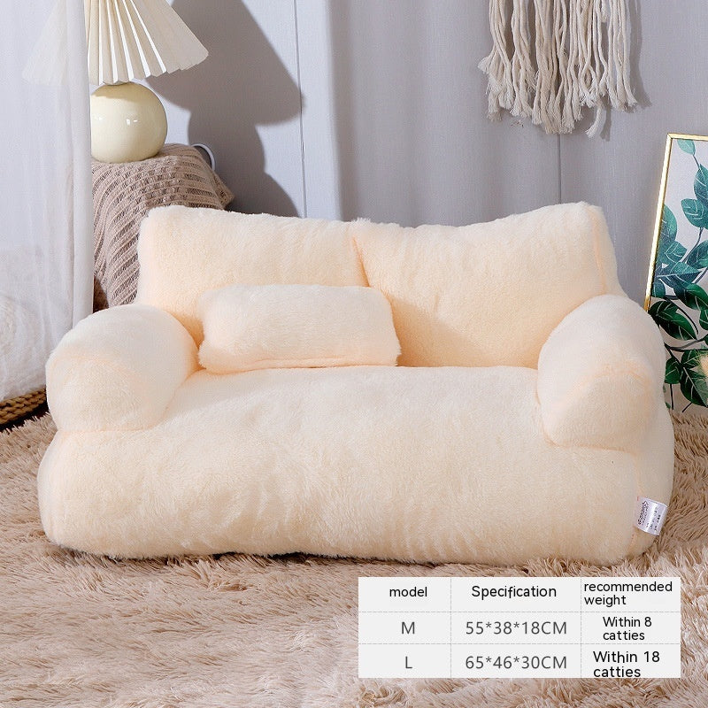 Cama de lujo para gatos, perros, sofá, invierno, cálido, nido para gatos, cama para mascotas para perros pequeños y medianos, gatos, cómoda cama de felpa para cachorros, suministros para mascotas