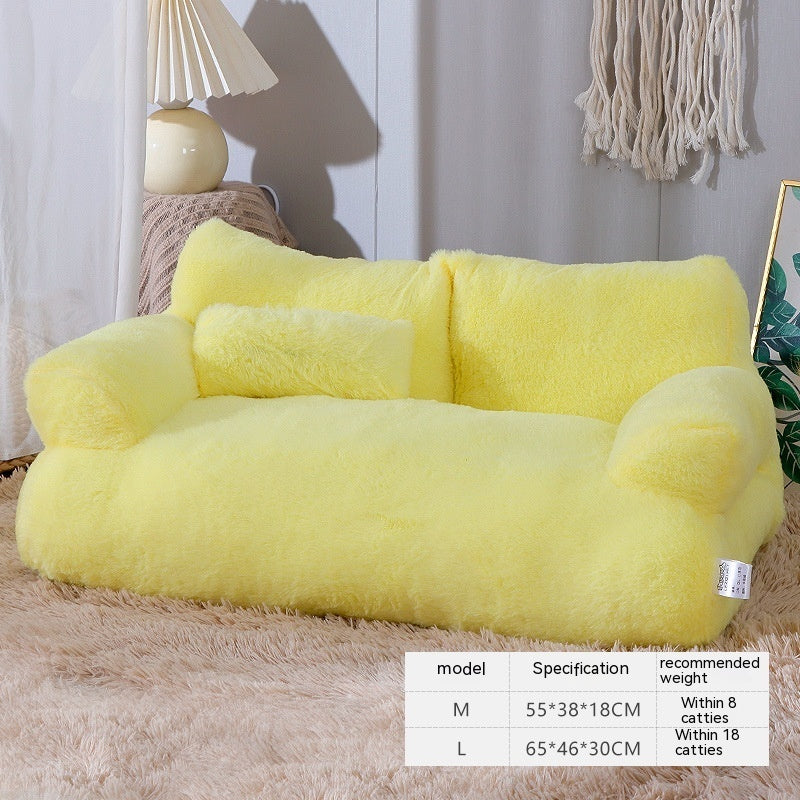 Cama de lujo para gatos, perros, sofá, invierno, cálido, nido para gatos, cama para mascotas para perros pequeños y medianos, gatos, cómoda cama de felpa para cachorros, suministros para mascotas