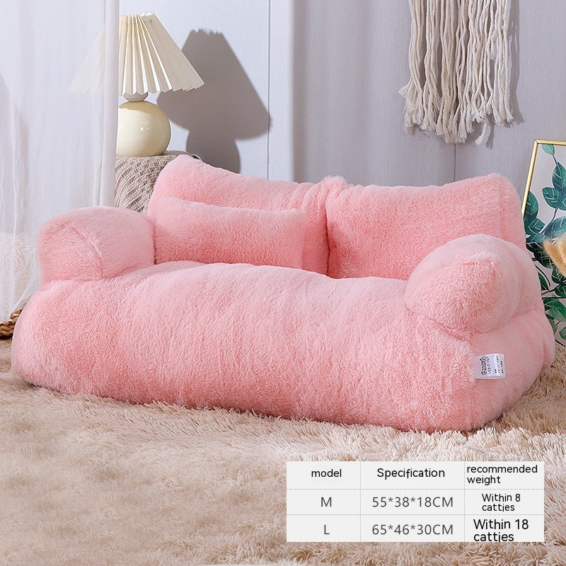 Cama de lujo para gatos, perros, sofá, invierno, cálido, nido para gatos, cama para mascotas para perros pequeños y medianos, gatos, cómoda cama de felpa para cachorros, suministros para mascotas