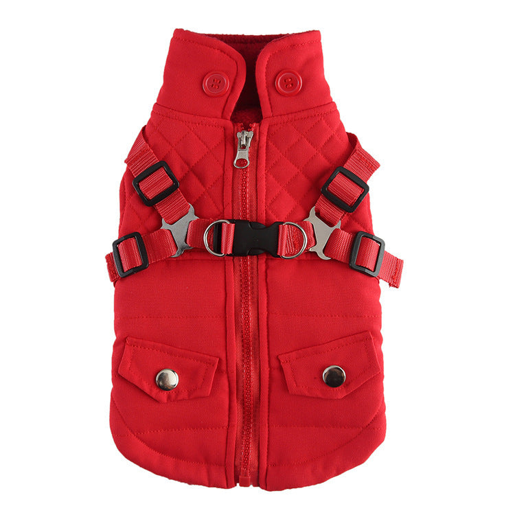 Chaqueta de algodón para perros – Abrigo de invierno con cremallera, cómodo y cálido
