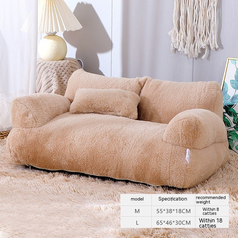 Cama de lujo para gatos, perros, sofá, invierno, cálido, nido para gatos, cama para mascotas para perros pequeños y medianos, gatos, cómoda cama de felpa para cachorros, suministros para mascotas