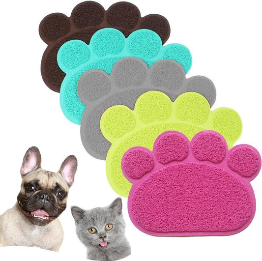 Mantel Individual, Antideslizante Alfombra de Arena para Gatos en Forma de Pata