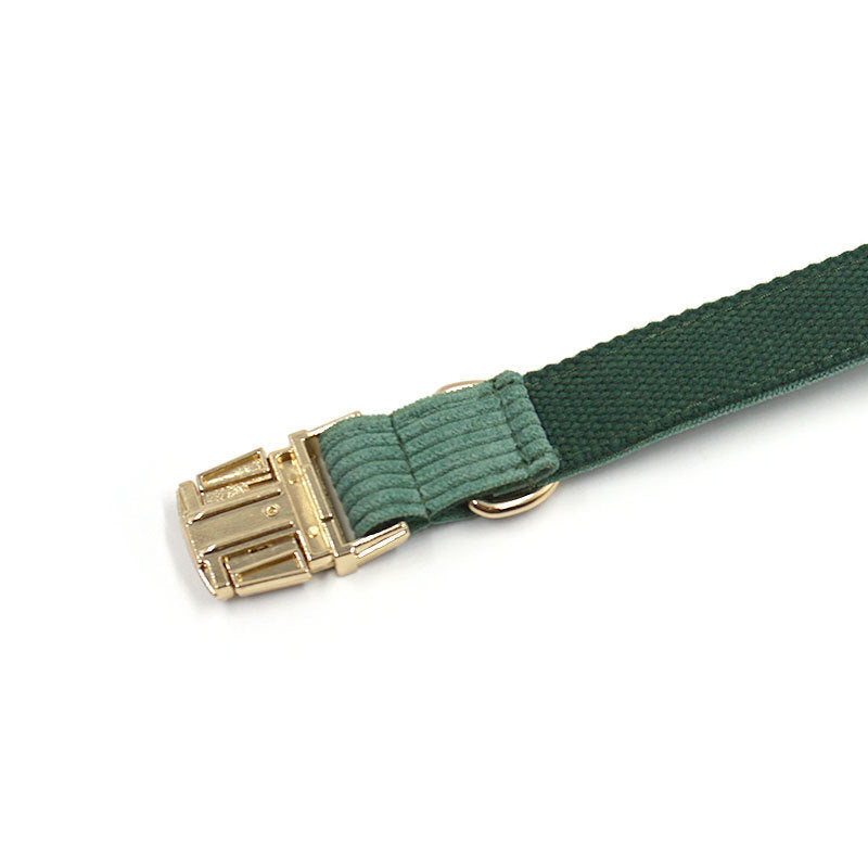 Collar suave de terciopelo verde para perro Duck Poop