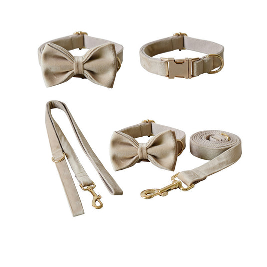 Kit Correa y Collar de terciopelo para mascotas