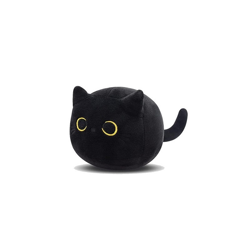 Gato negro esponjoso Juguete cojín de peluche