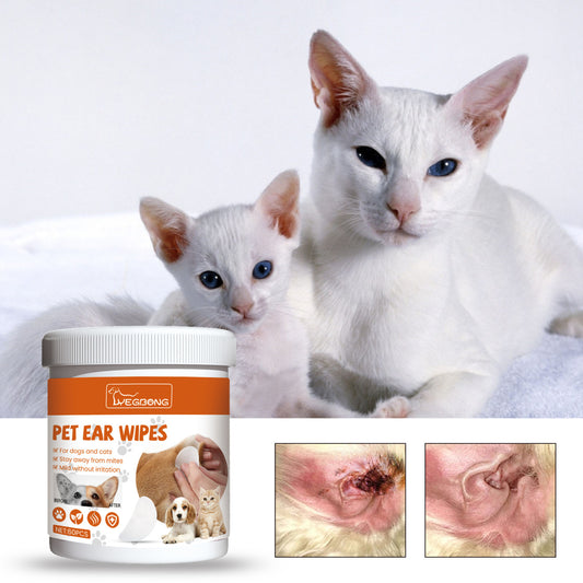 Toallitas para los oídos para mascotas Limpieza de oídos para mascotas Anti-Olor Toallitas de limpieza de cera para los oídos