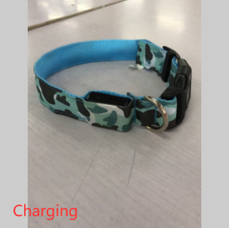 Collar camuflaje luminoso para mascotas, correa