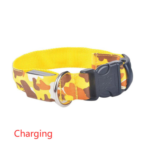 Collar camuflaje luminoso para mascotas, correa