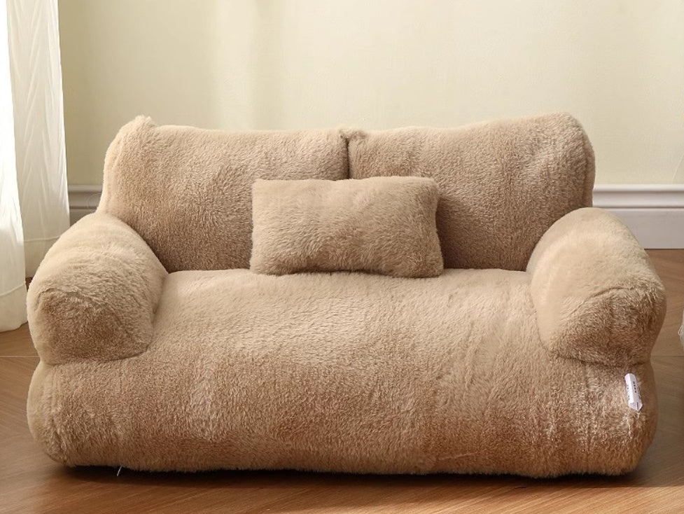 Cama de lujo para gatos, perros, sofá, invierno, cálido, nido para gatos, cama para mascotas para perros pequeños y medianos, gatos, cómoda cama de felpa para cachorros, suministros para mascotas
