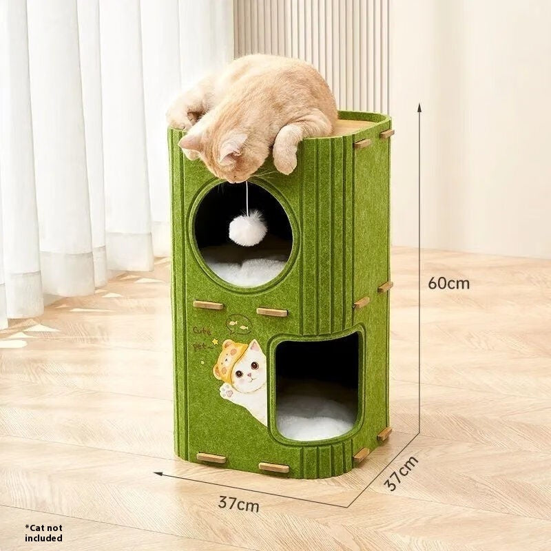 Torre de escalada, cama acolchada, nido con rascador para gatos