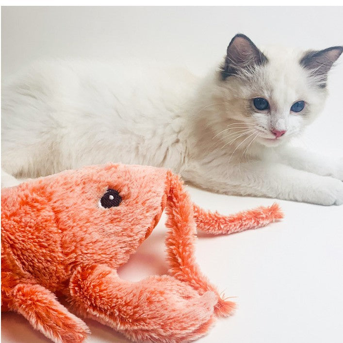 Camarón saltador eléctrico, simulación de carga USB, langosta, gato divertido, peluche, mascotas, juguete