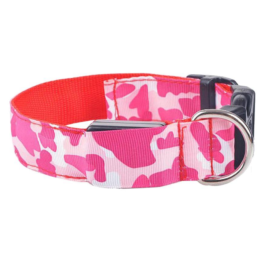 Collar camuflaje luminoso para mascotas, correa