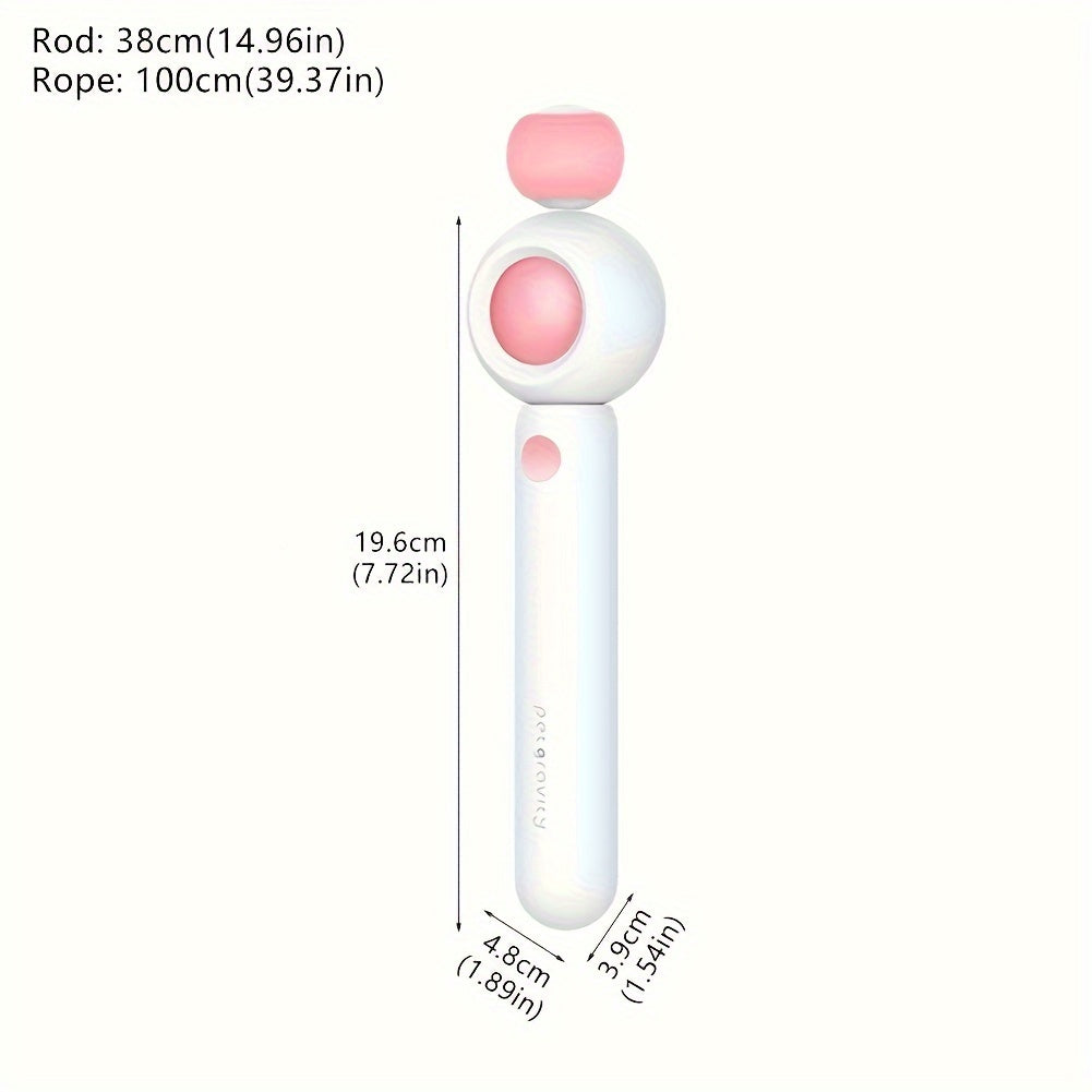 Varita interactiva retráctil con plumas para gatos – Cabezal reemplazable, ideal para jugar y ejercitarse en casa