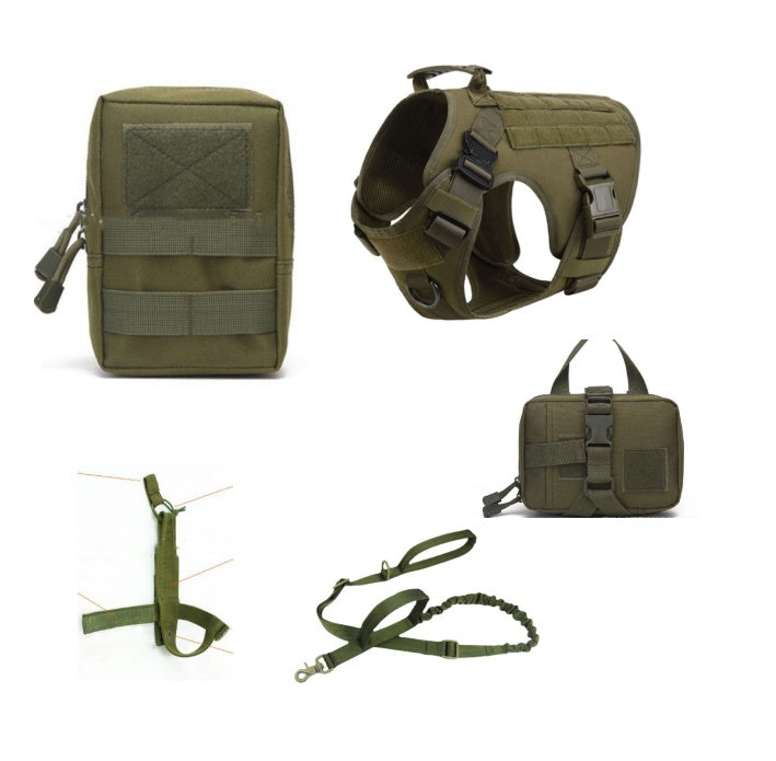 Arnés táctico para perros, mascota, chaleco de entrenamiento K9, arnés para perros y correa, juego para todas las razas de perros