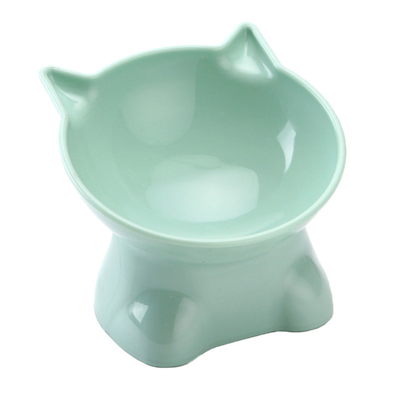 Cuenco de estilo nórdico para mascotas, protector cervical, arrodillamiento, pie alto, anti-caída, plástico, boca oblicua