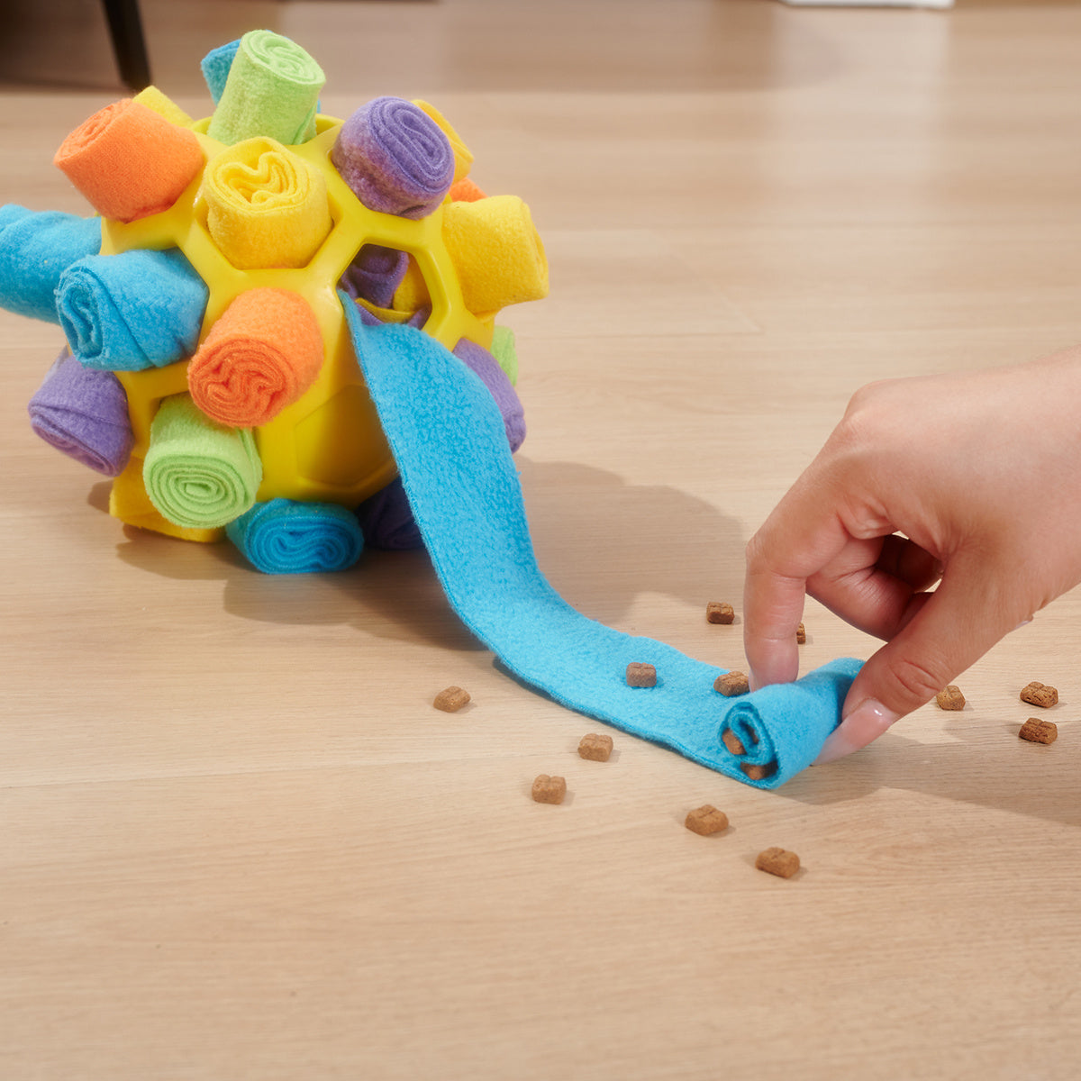 Pelota olfativa interactiva para perros – Juguete de inteligencia plegable, dispensador lento de comida, ideal para entrenamiento y estimulación mental