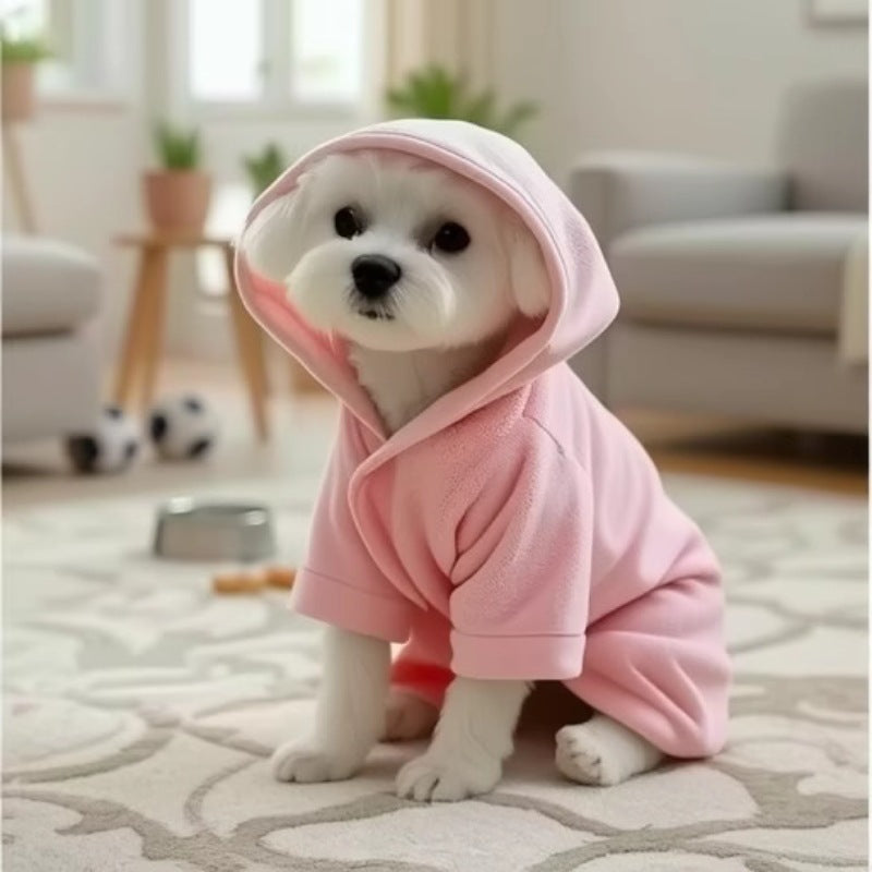 Albornoz de baño para mascotas, albornoz portátil para perros, vellón coral suave y engrosado
