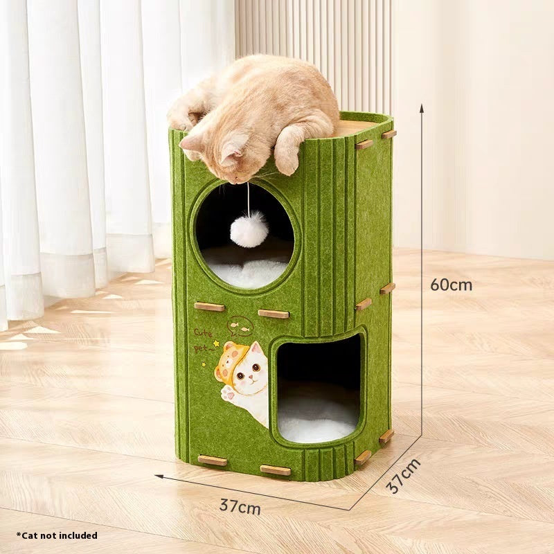 Torre de escalada, cama acolchada, nido con rascador para gatos