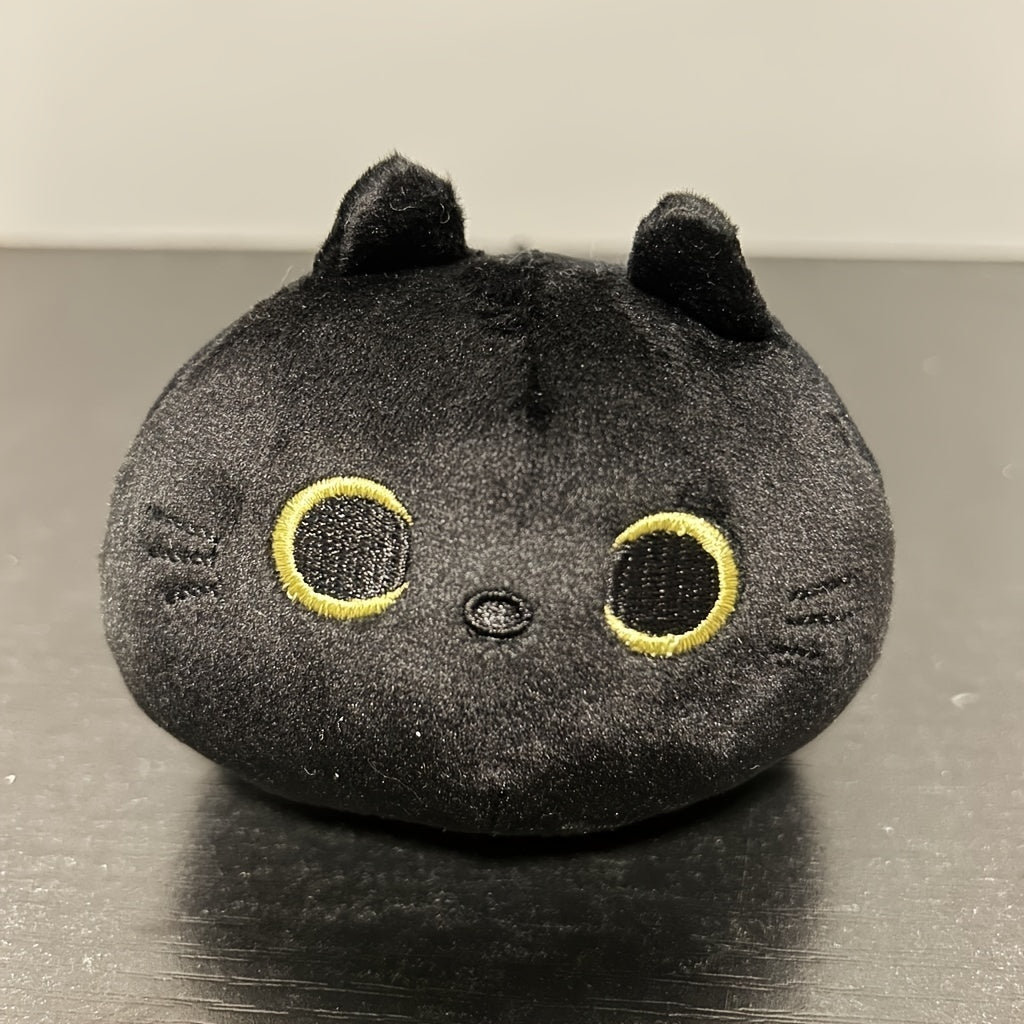 Gato negro esponjoso Juguete cojín de peluche