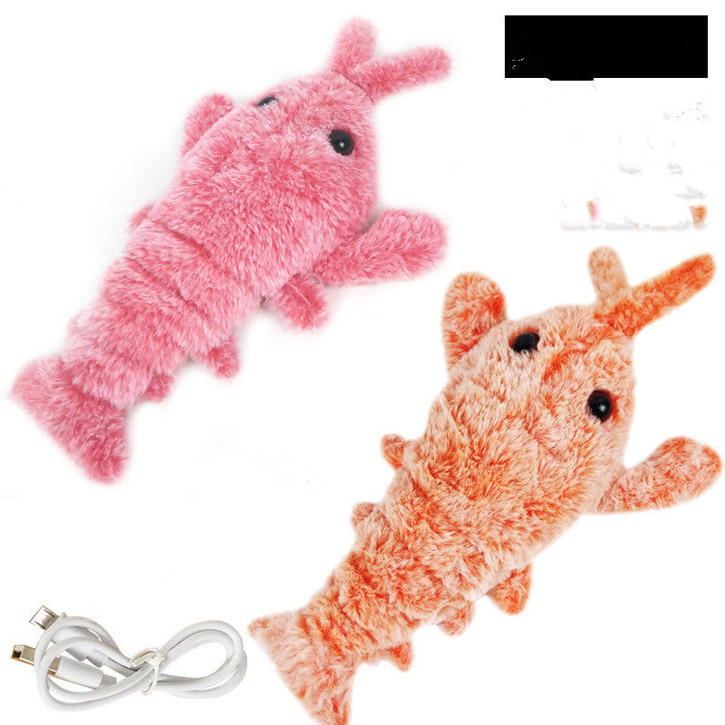 Camarón saltador eléctrico, simulación de carga USB, langosta, gato divertido, peluche, mascotas, juguete