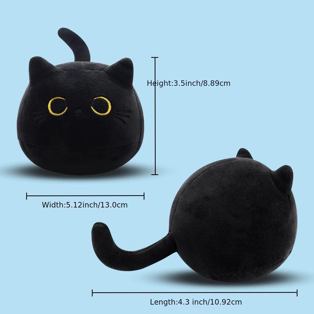 Gato negro esponjoso Juguete cojín de peluche