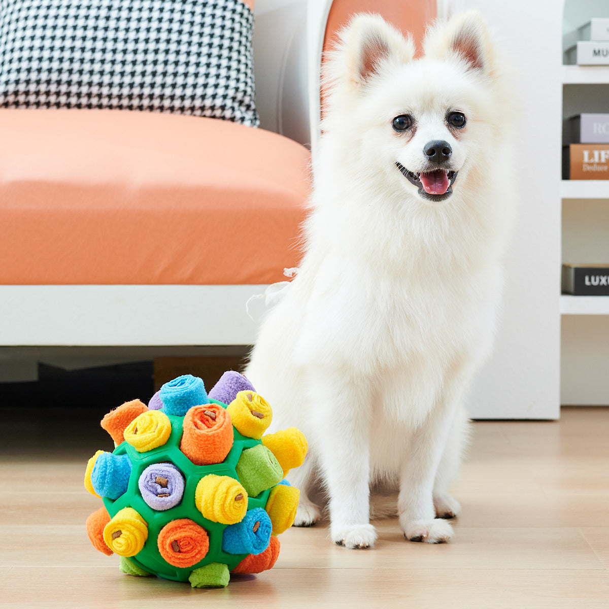 Pelota olfativa interactiva para perros – Juguete de inteligencia plegable, dispensador lento de comida, ideal para entrenamiento y estimulación mental