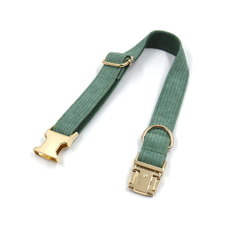 Collar suave de terciopelo verde para perro Duck Poop