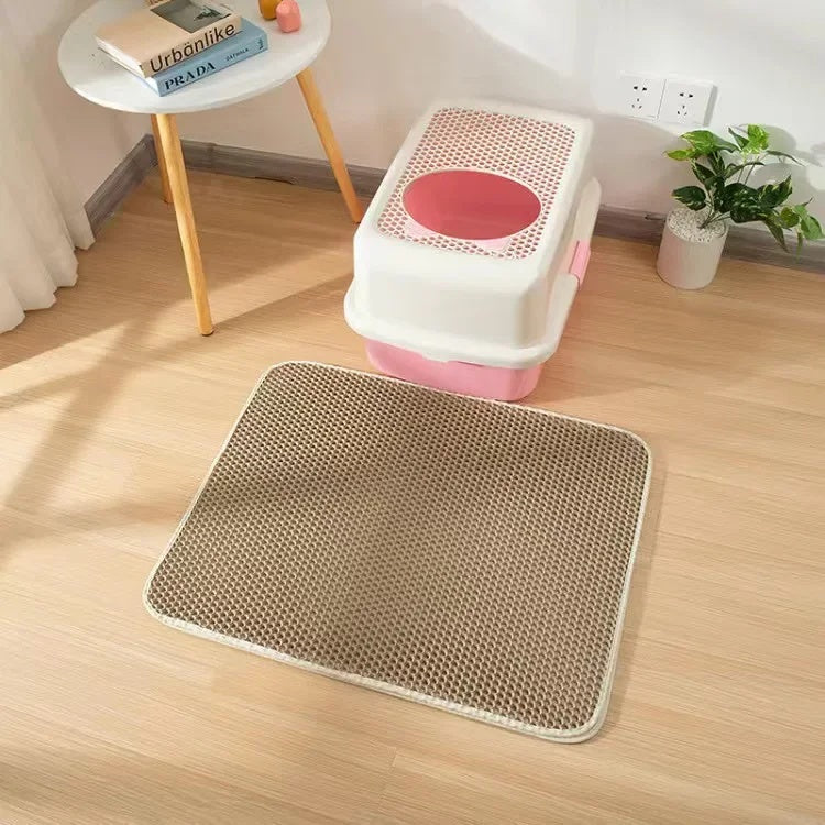 Esenciales para Gatos: Alfombrilla para Caja de Arena de Gato, Impermeable, de EVA, de Doble Capa – Almohadilla de Limpieza, Accesorio para Mascotas y Gatos.