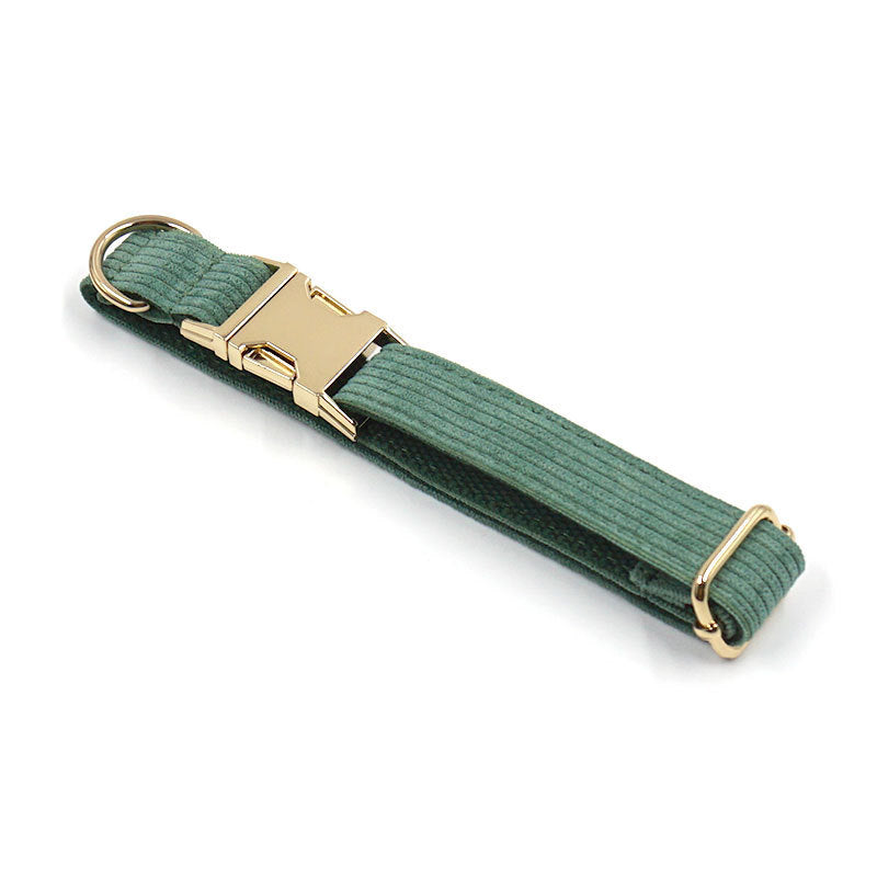 Collar suave de terciopelo verde para perro Duck Poop