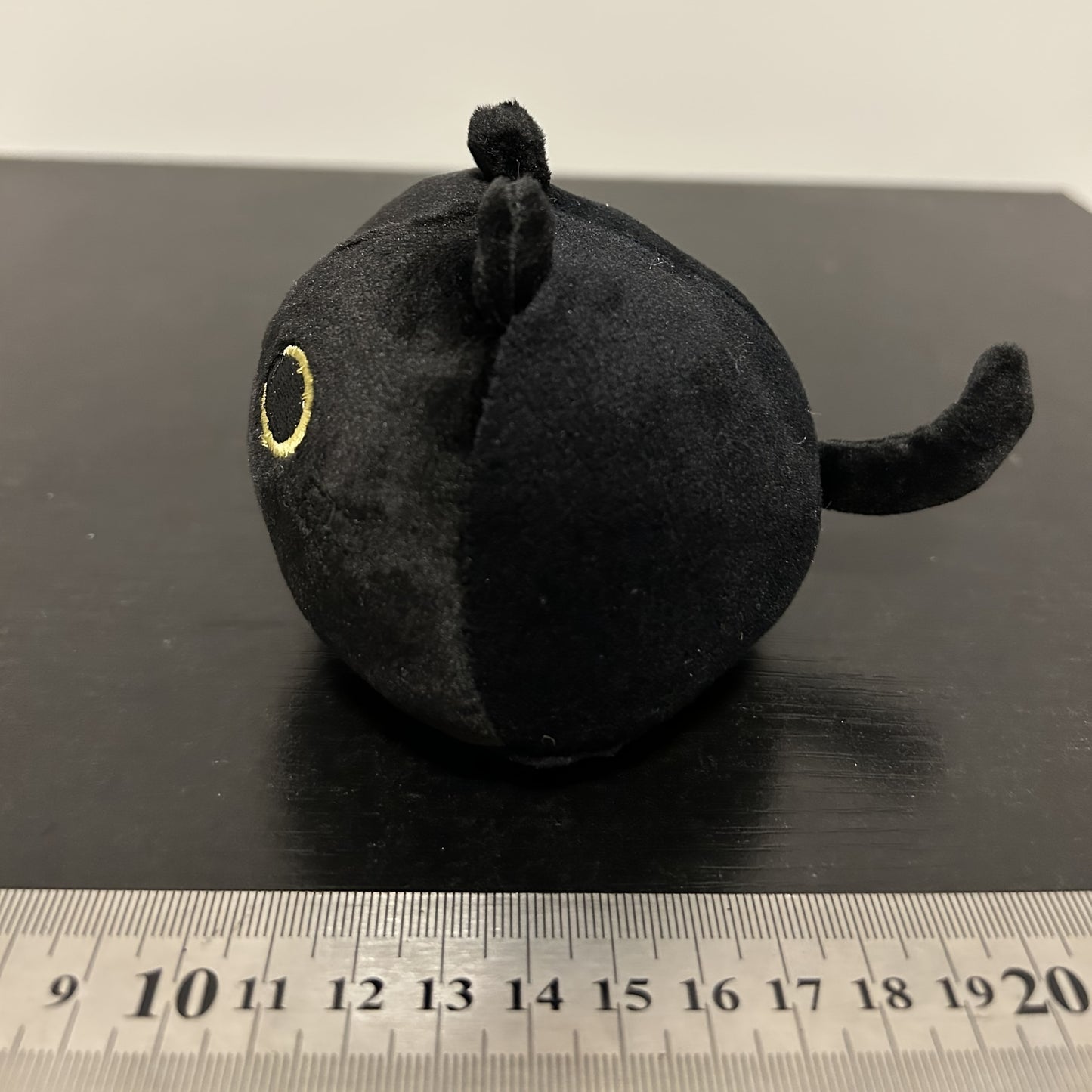 Gato negro esponjoso Juguete cojín de peluche