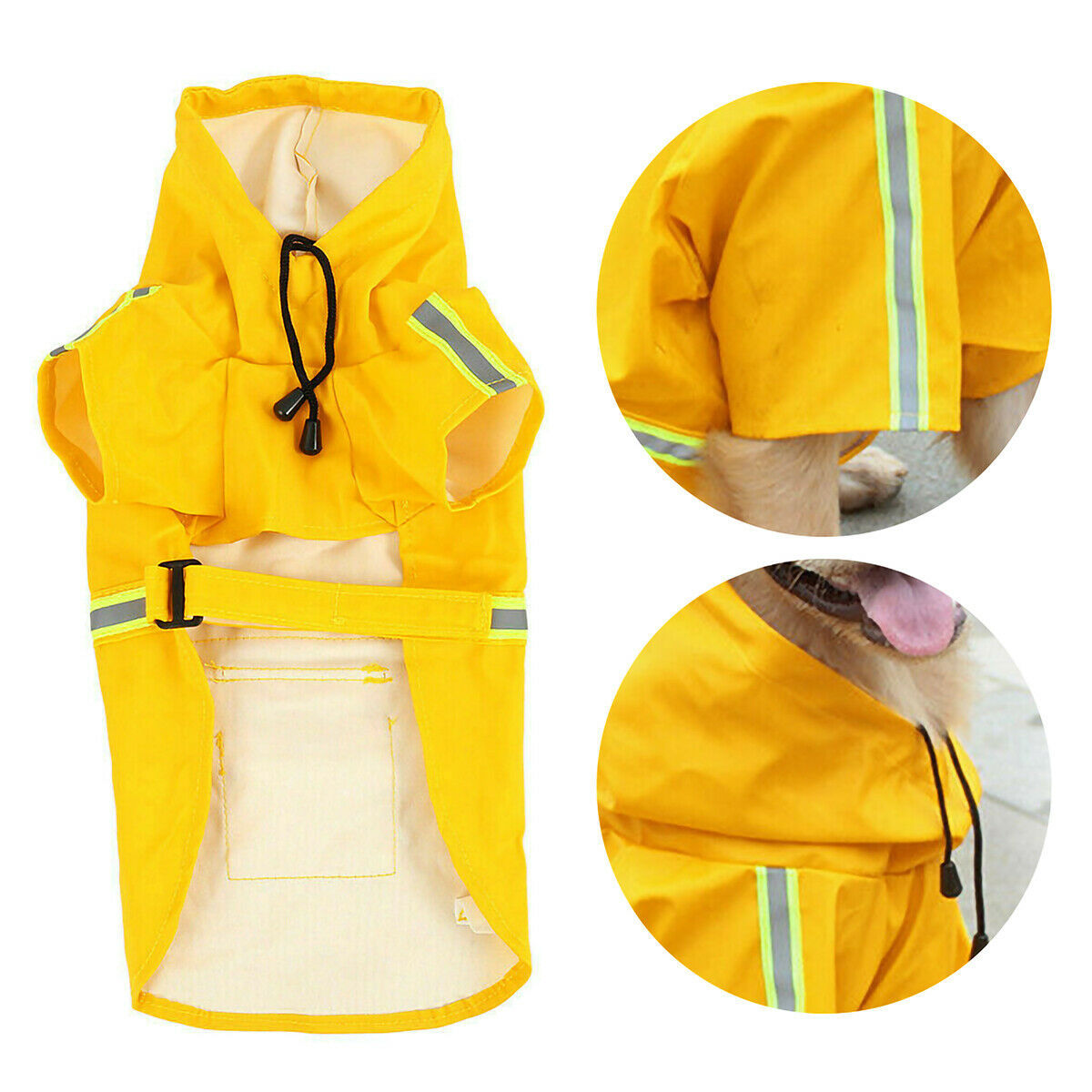 Chubasquero para perros, Impermeable, con capucha y Raya Reflectante De Seguridad