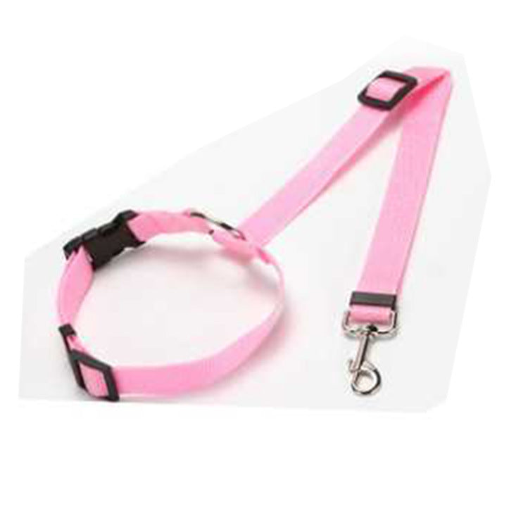Cinturón de seguridad 2 en 1 para coche – Arnés ajustable para perros y gatos, con correa para viaje seguro