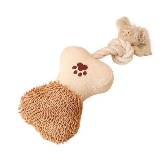 Juguete de cuerda de algodón para mascotas, sonido para perros, limpiador de dientes, cuerda resistente a las mordidas